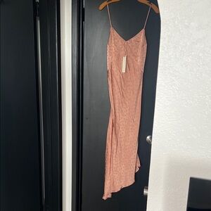Love Stitch Asymmetrical Dusty Pink Dress